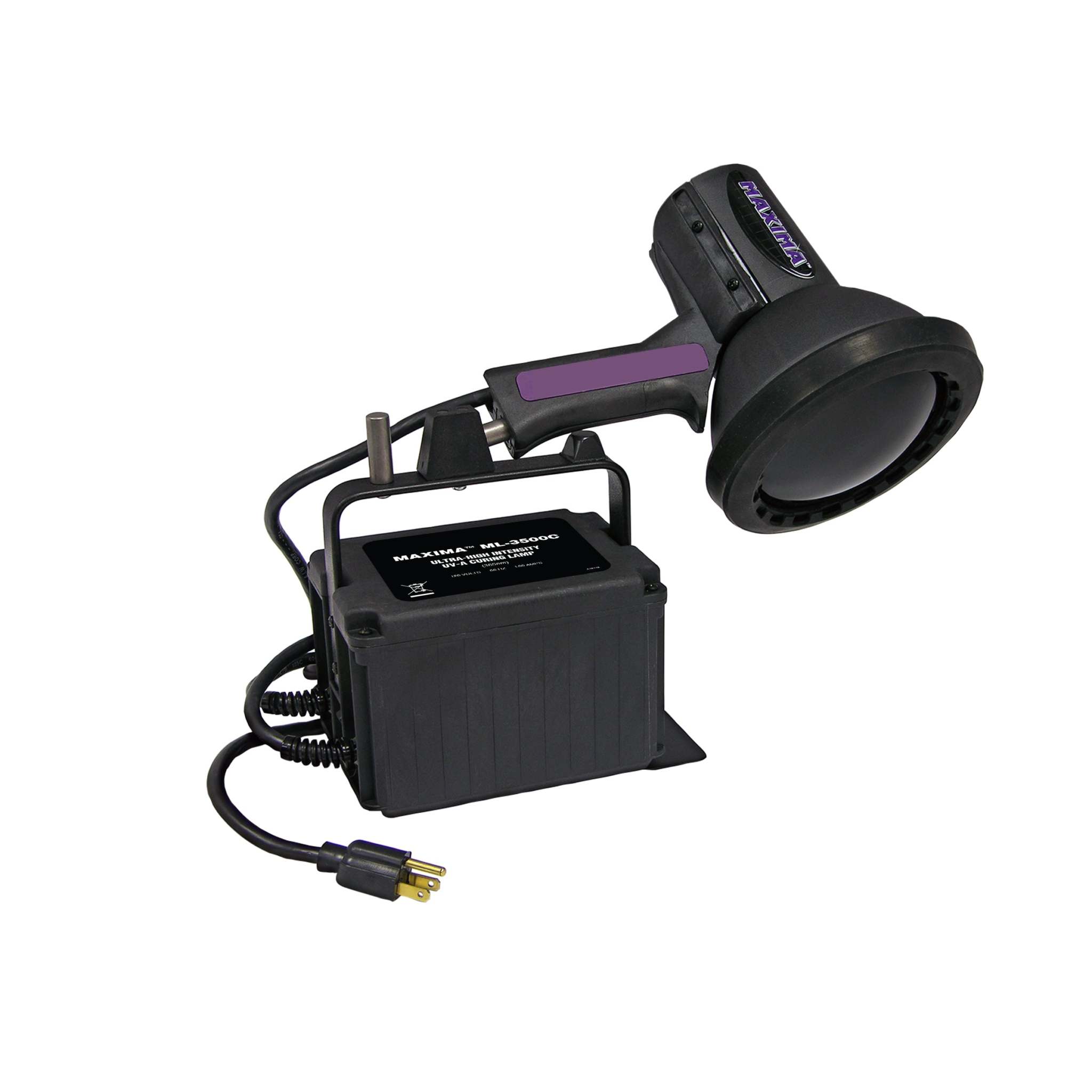 MAXIMA Ultrahochintensive 365 nm Ultraviolett (UV-A) Schwarzlichtlampe mit Filter und Punktreflektor zur Lackhärtung