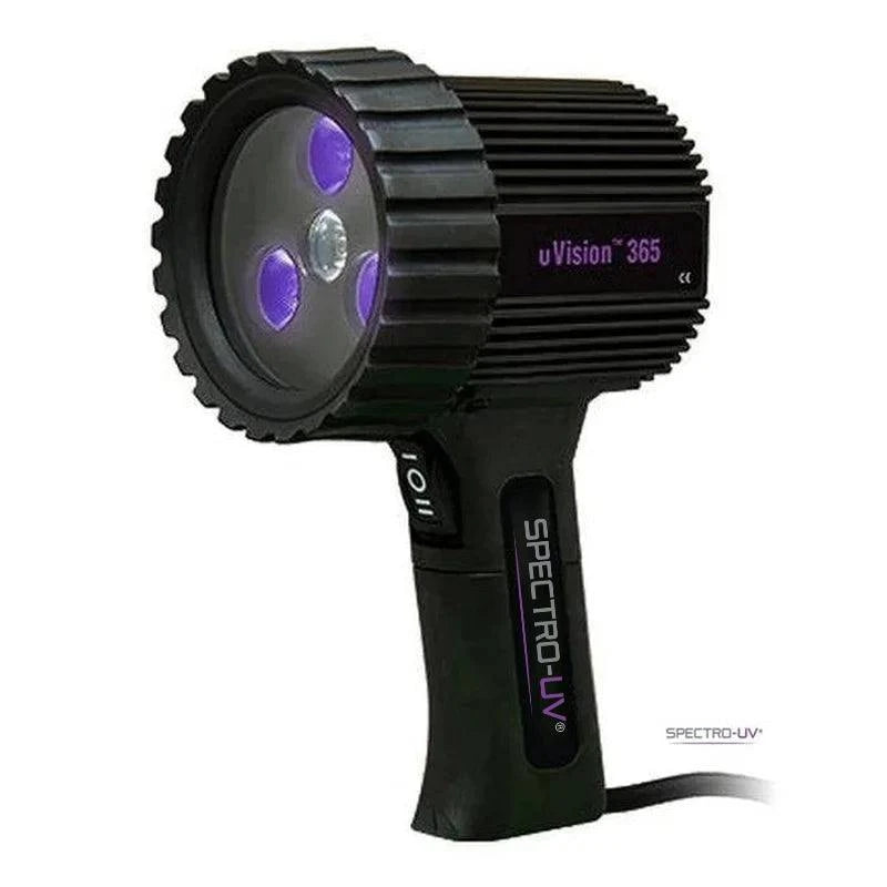 Kit de lámpara de luz negra ultravioleta (UV-A) uVision 365 LED de 365 nm con batería (también disponible en voltajes extranjeros)