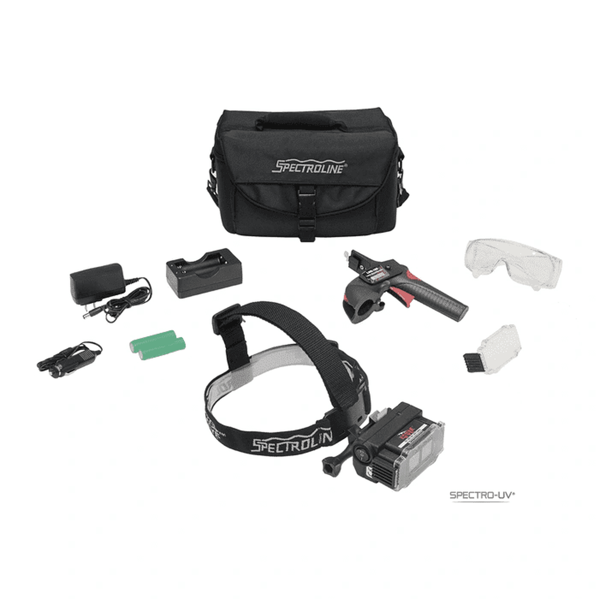 EagleEye™ II Dual Beam 365nm Ultraviolet UV-A Blacklight and White Light LED Headlamp Inspection Kit Also available in foreign voltages