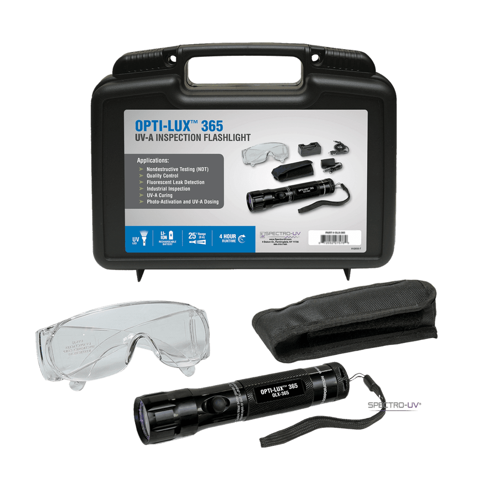 Opti-Lux 365 LED 365nm UV-A Flashlight Kit with UV-A Pass Filter Also available in foreign voltages